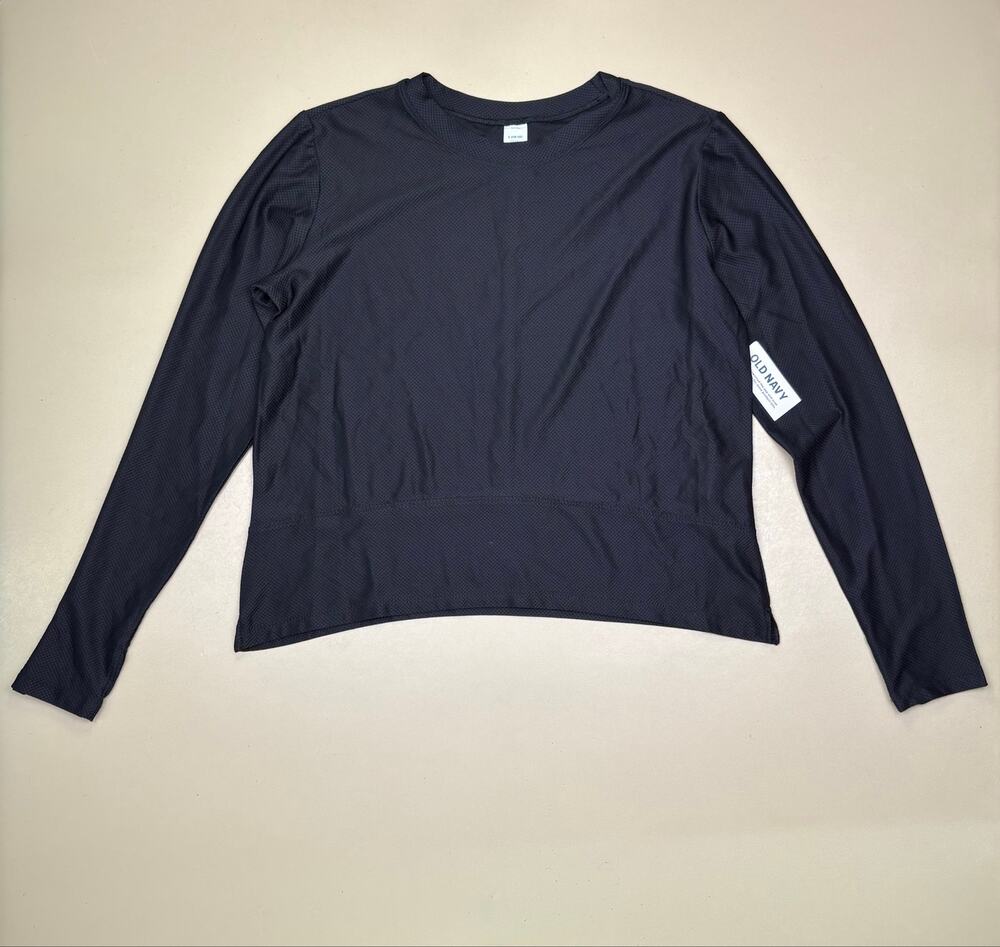 Old Navy Go-Dry Long Sleeve Performance Shirt Youth Large 10-12 Gray NWT